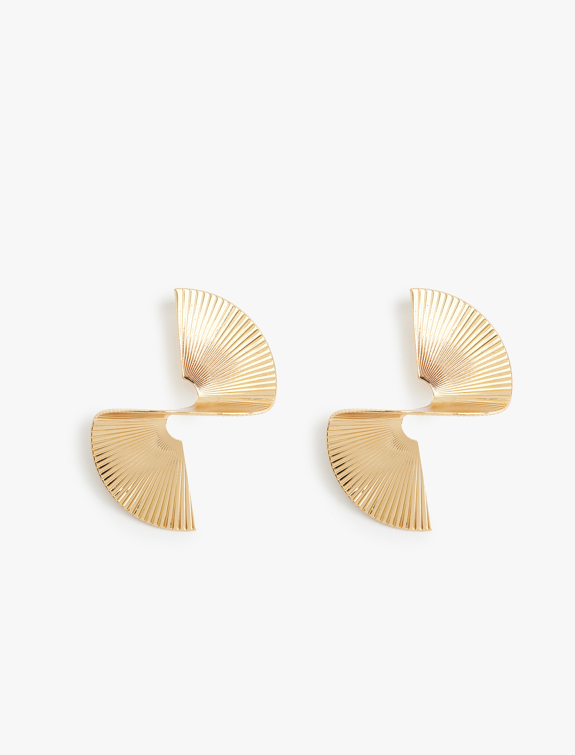  Kadın Soyut Küpe Büyük Boy Dokulu Çelik