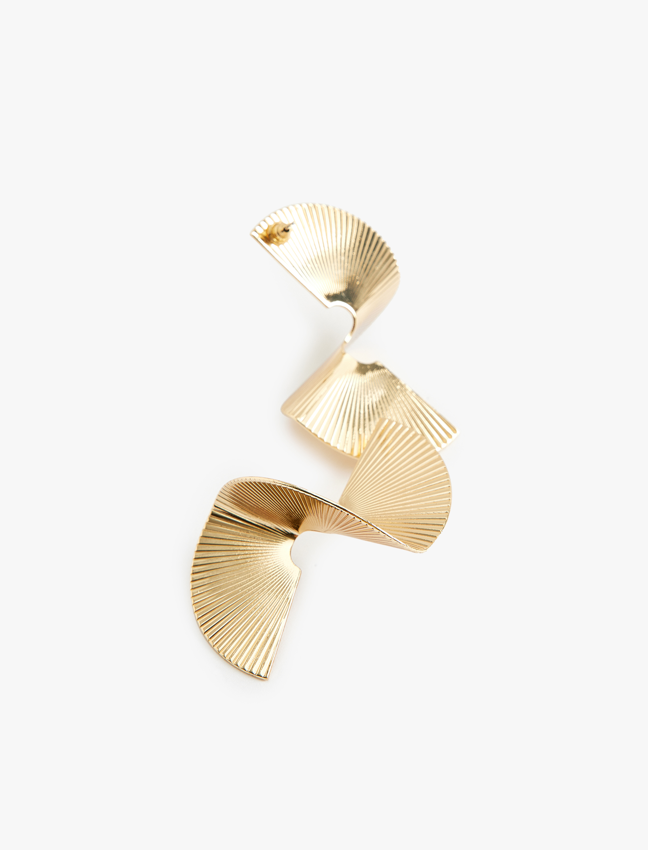  Kadın Soyut Küpe Büyük Boy Dokulu Çelik