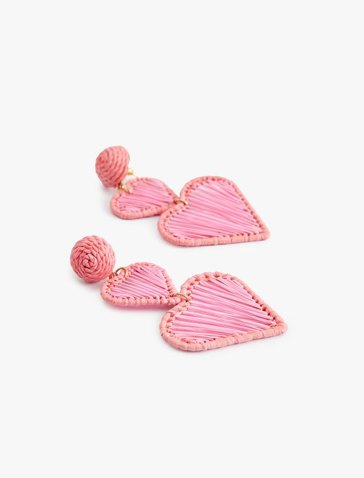 Kadın Sallantılı Büyük Boy Kalpli Küpe