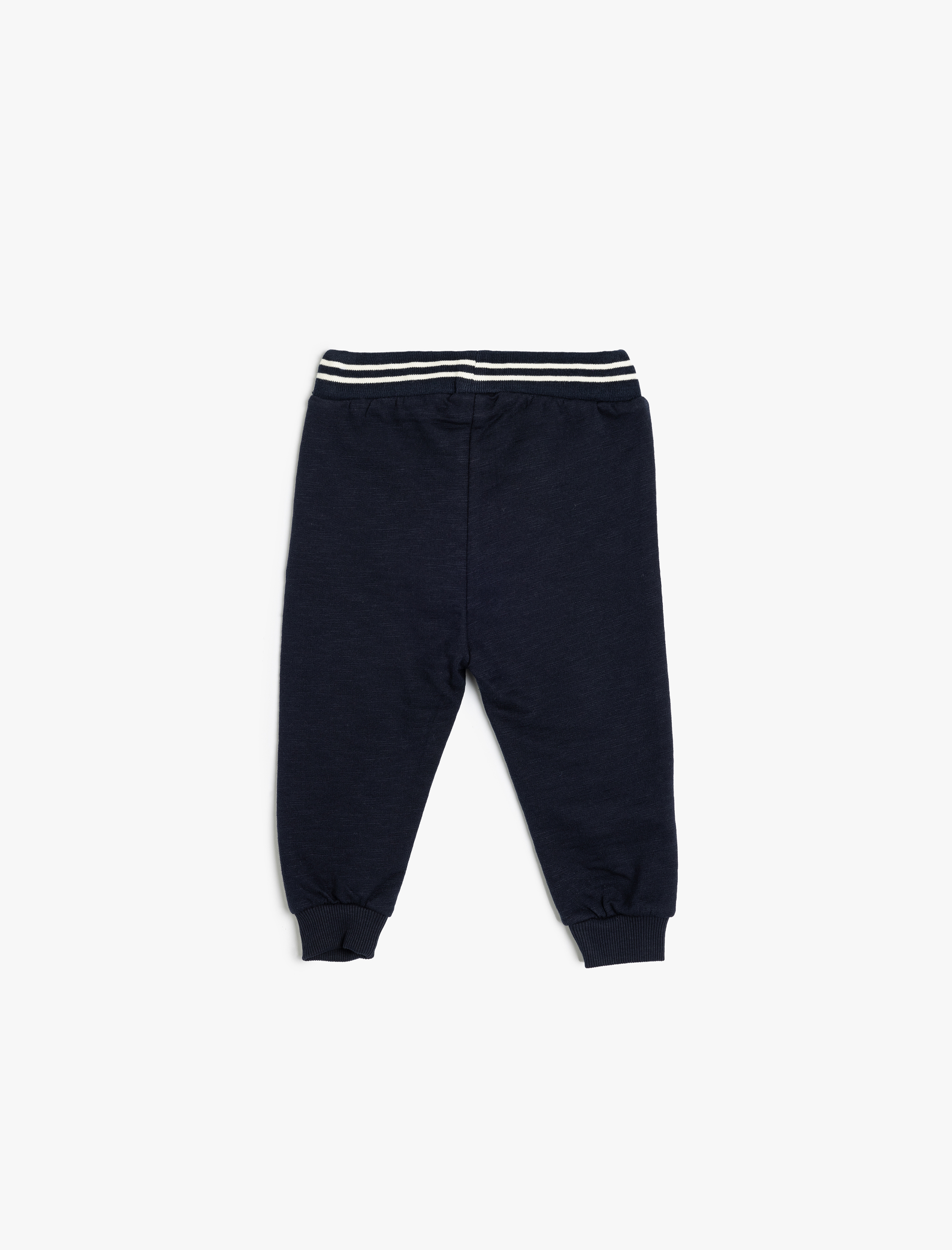  Erkek Bebek Jogger Eşofman Altı Beli Bağlamalı Slogan Baskılı Pamuklu Şardonlu