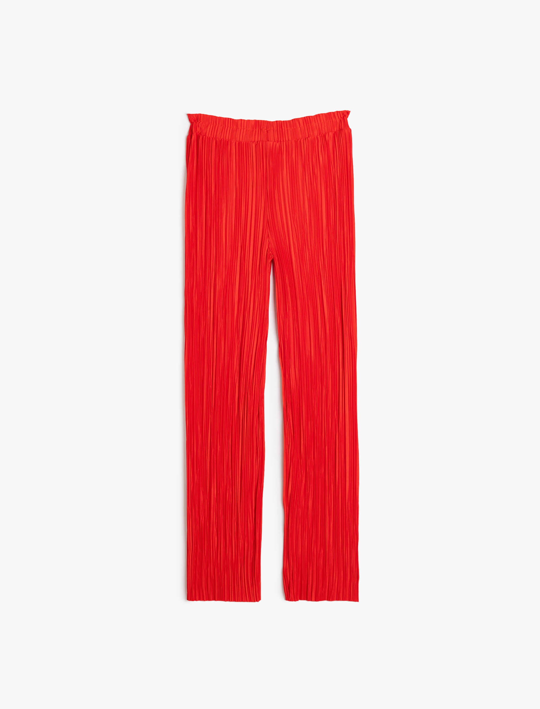  Kız Çocuk Bol Paça Pantolon Beli Lastikli Dokulu