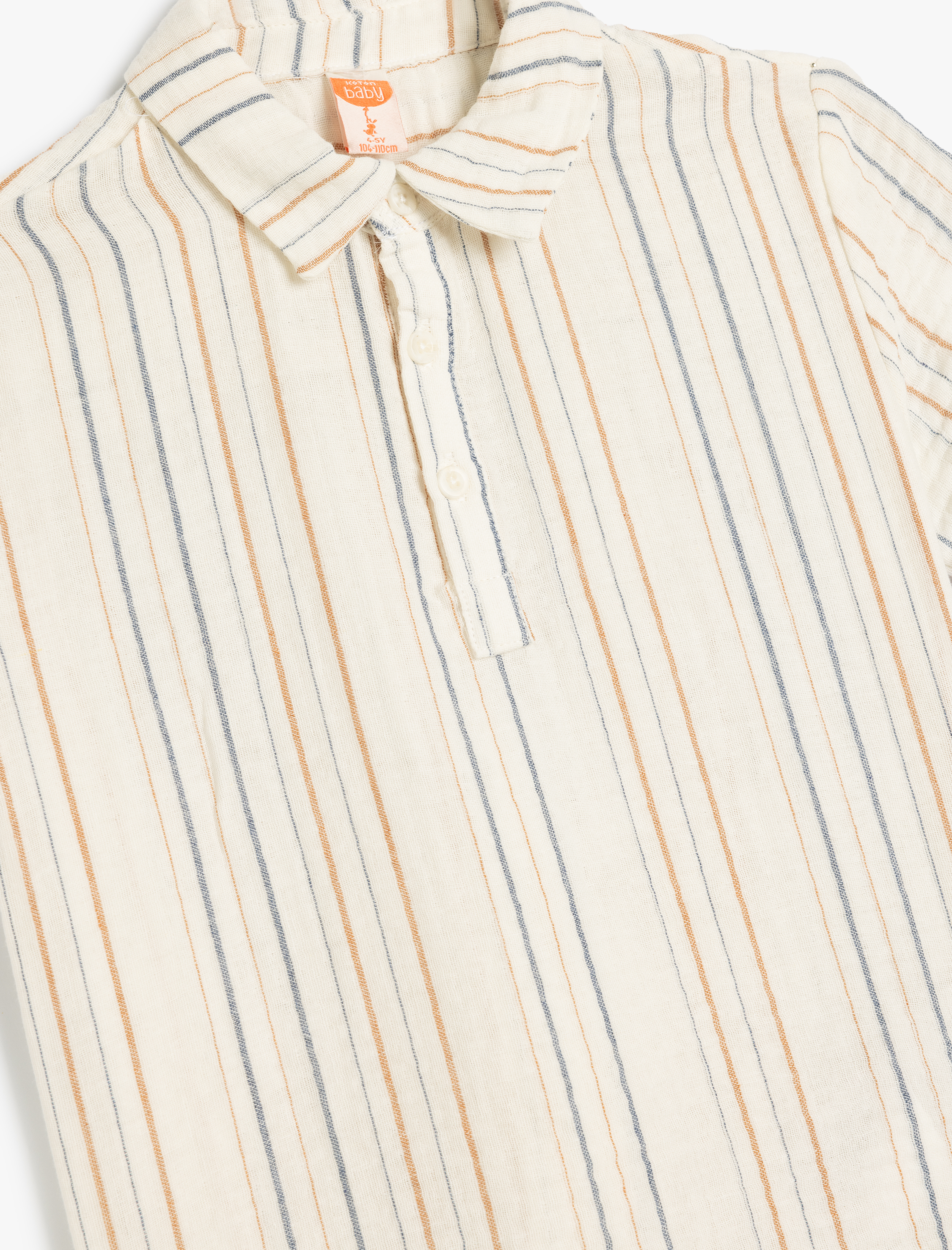  Erkek Bebek Gömlek Kısa Kollu Düğme Detaylı Pamuklu