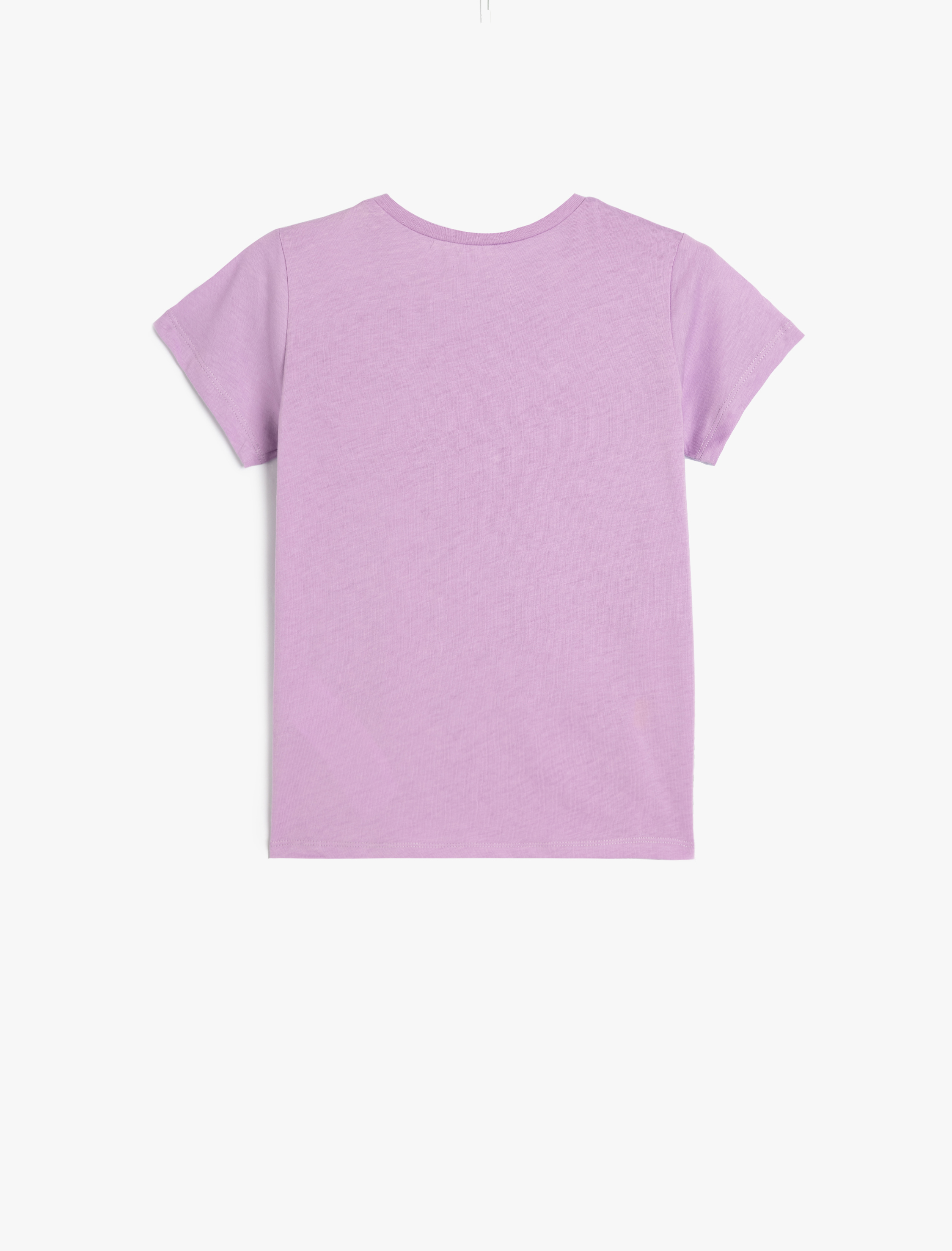  Kız Çocuk Kalpli Tişört Kısa Kollu Bisiklet Yaka Pamuklu