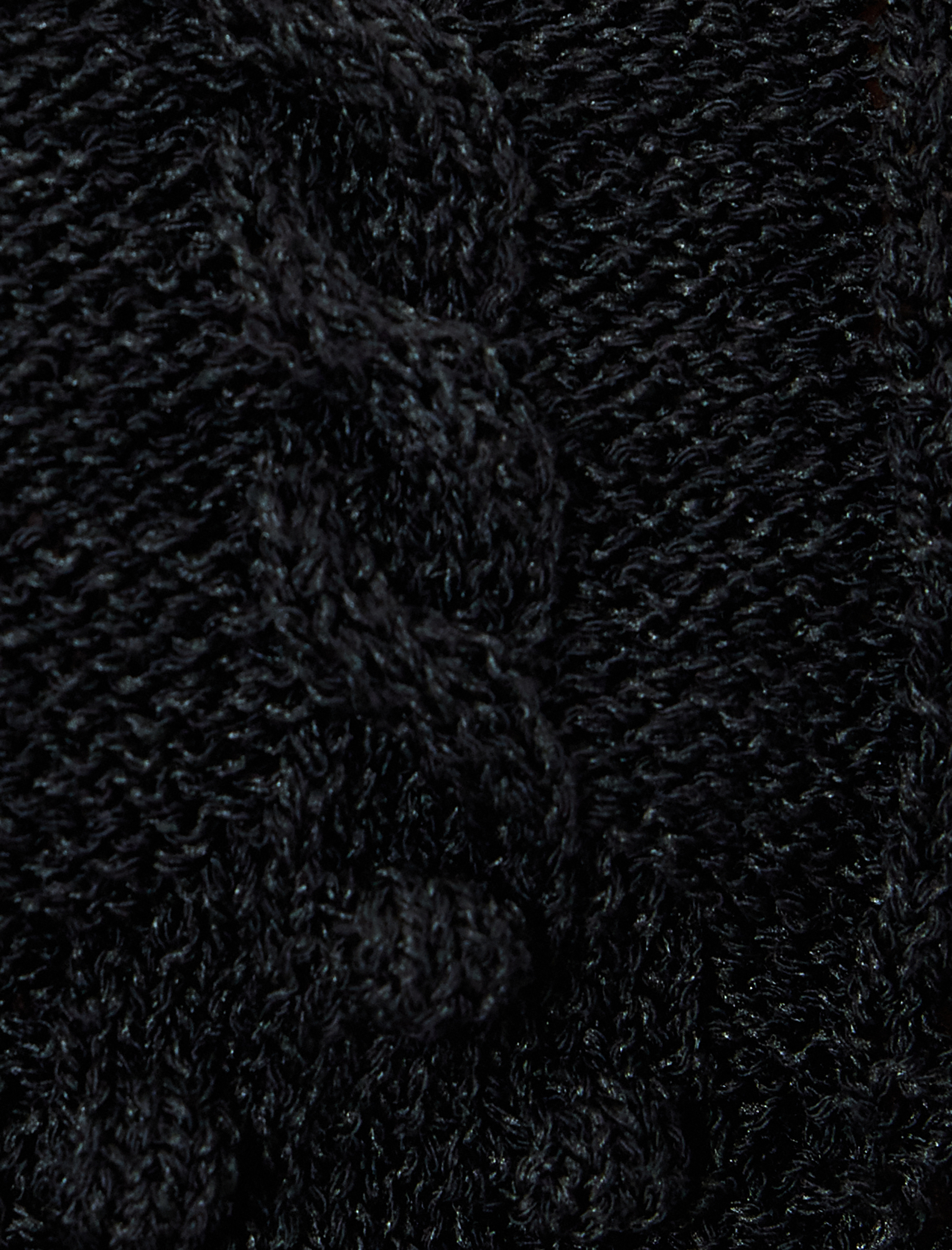   Dantel Detaylı Ajurlu Saç Örgü Dokulu Dik Yaka Triko Kazak