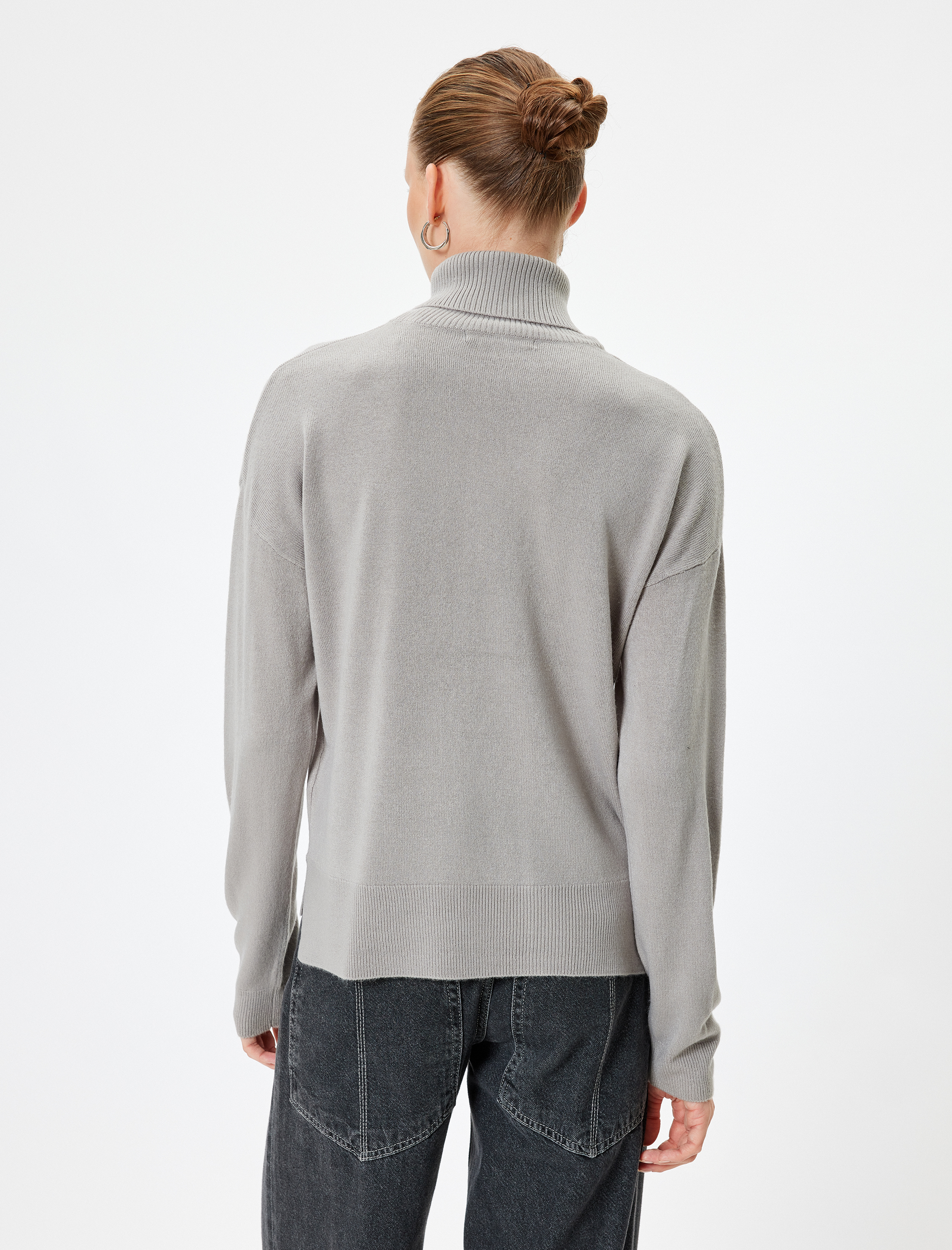 Basic Triko Boğazlı Kazak Uzun Kollu Yumuşak Dokulu