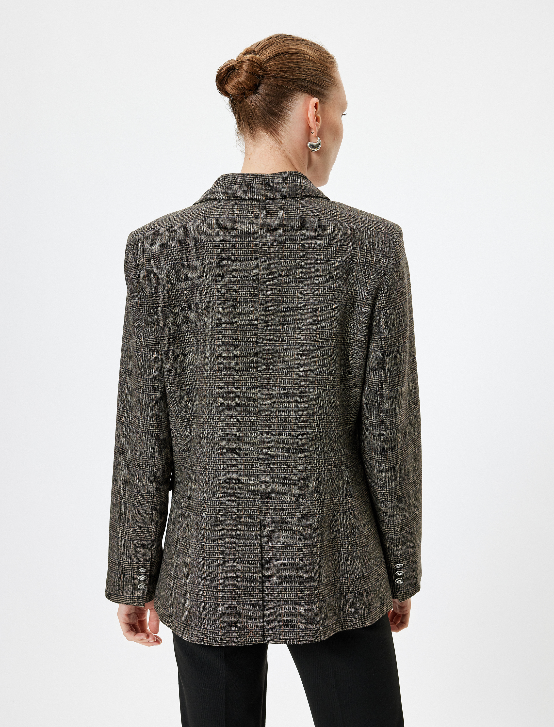   Blazer Ceket Kruvaze Kapaklı Cep Detaylı