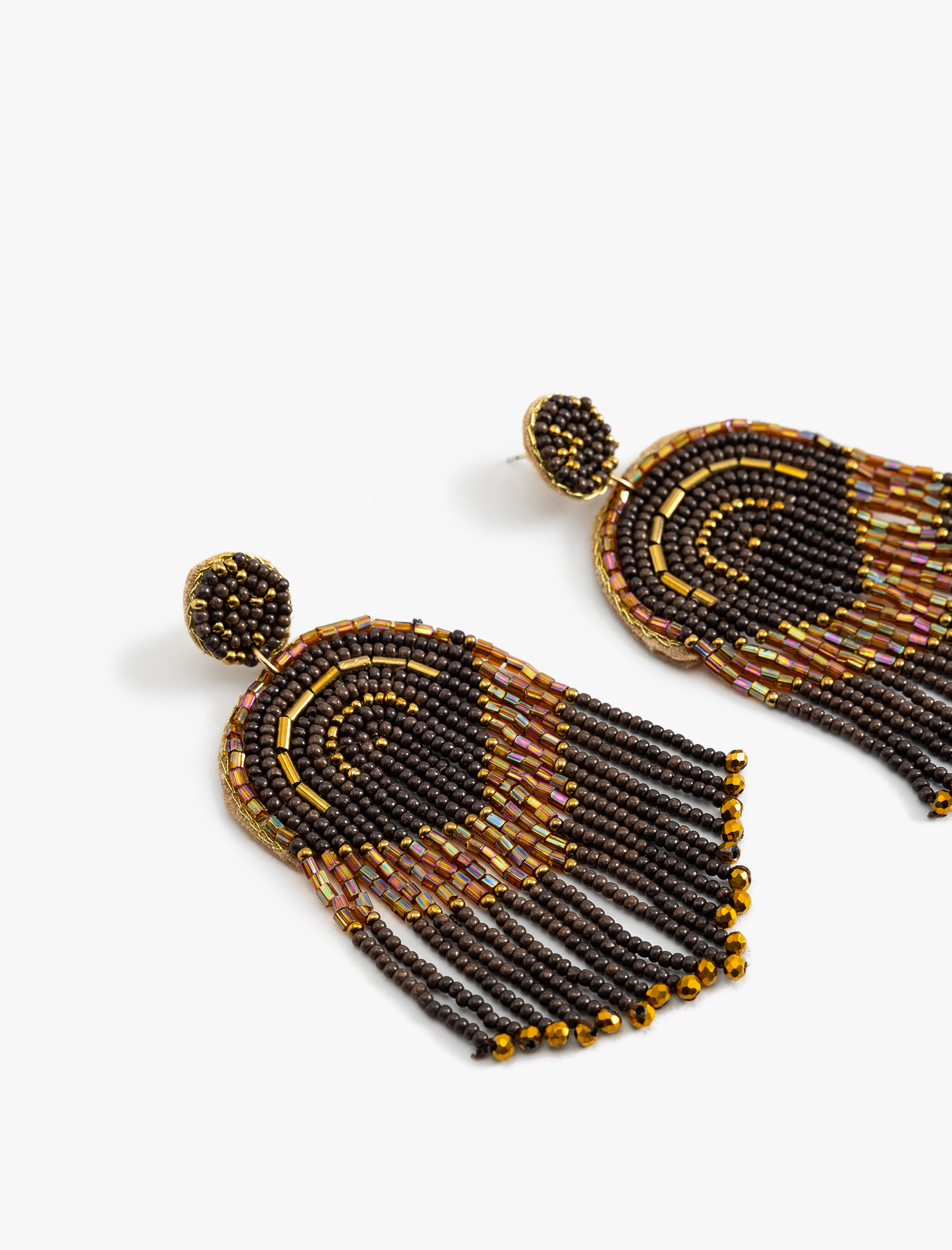  Kadın Etnik Küpe Boncuklu Çok Renkli Büyük Sallantılı