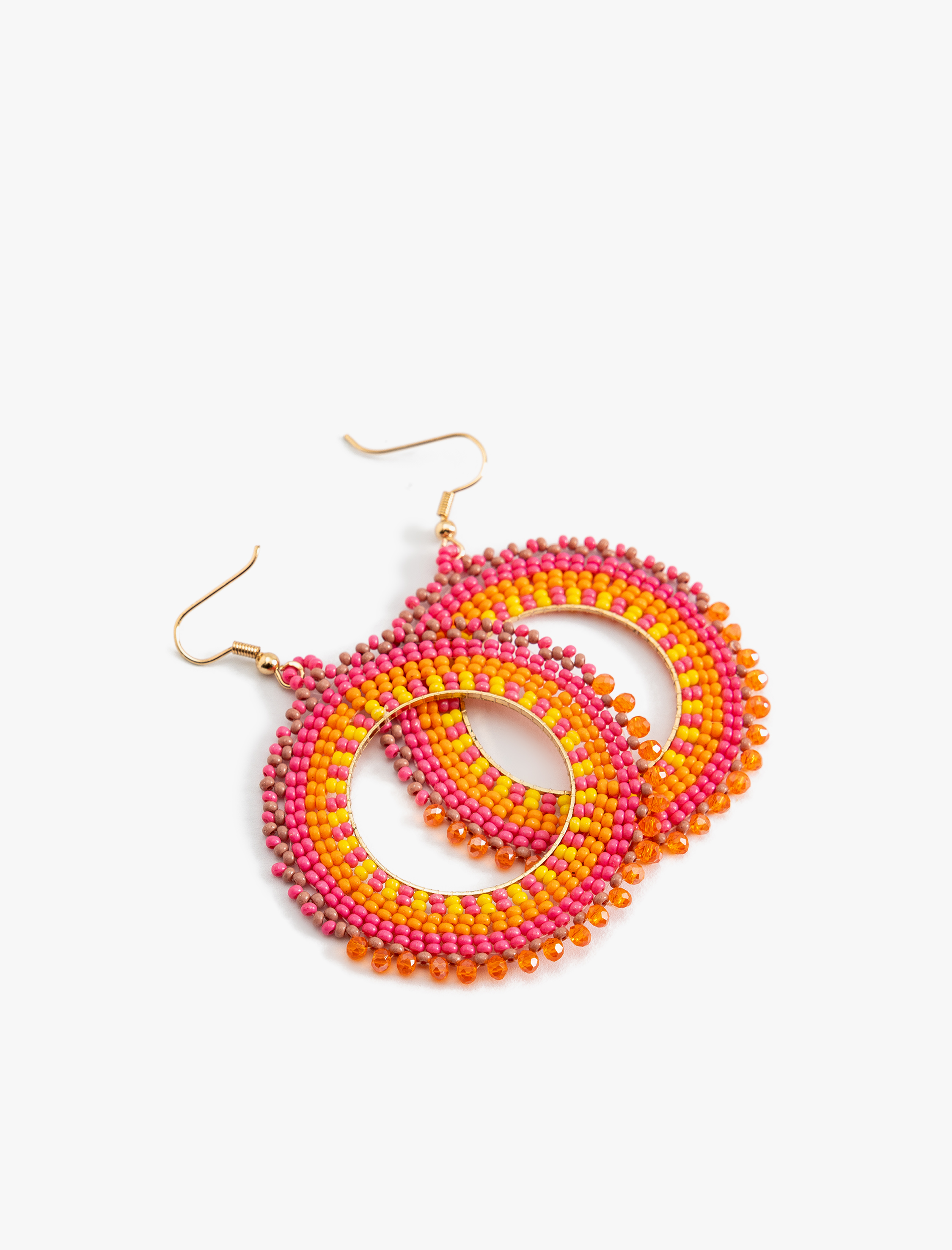  Kadın Etnik Küpe Sallantılı Boncuklu Çok Renkli