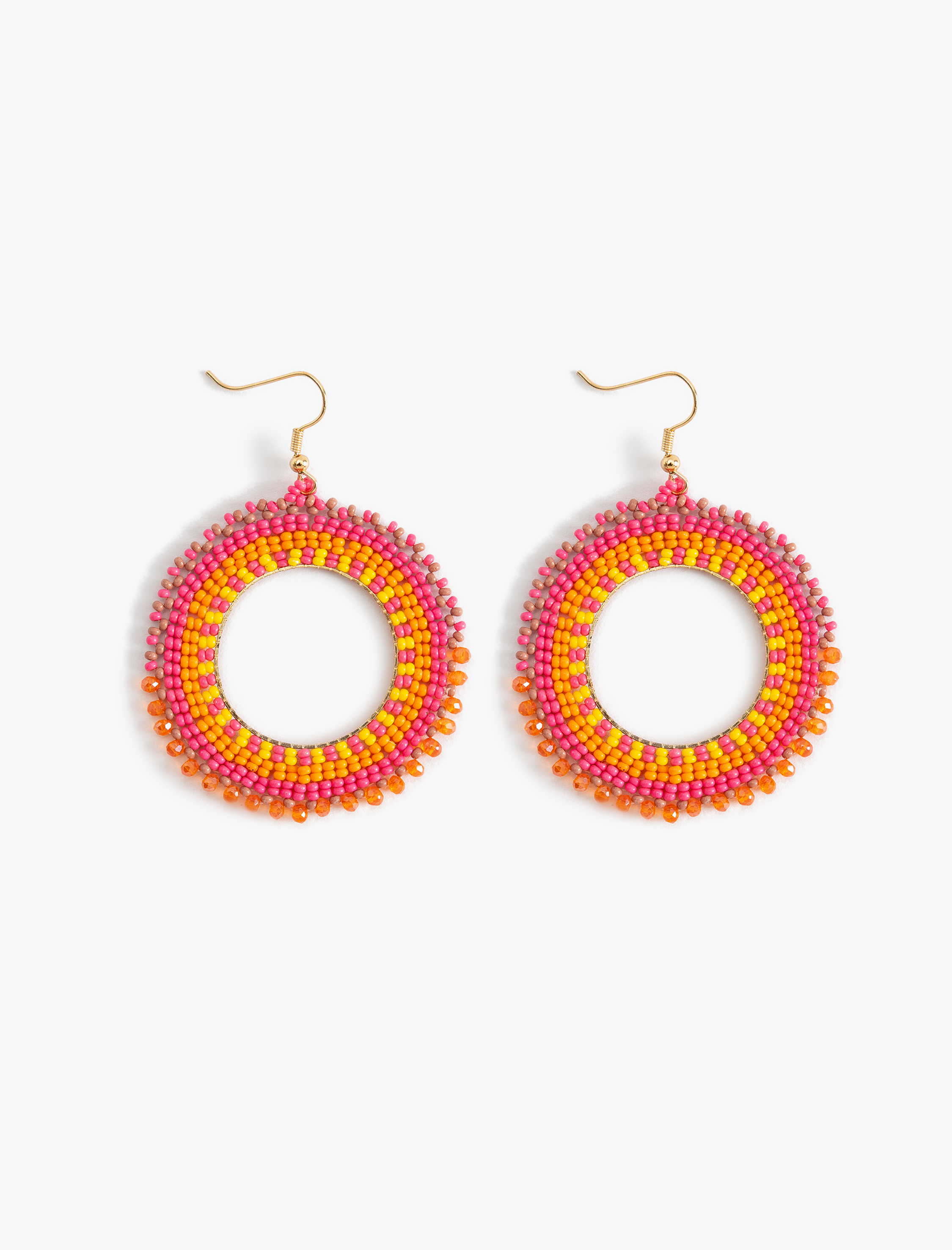  Kadın Etnik Küpe Sallantılı Boncuklu Çok Renkli