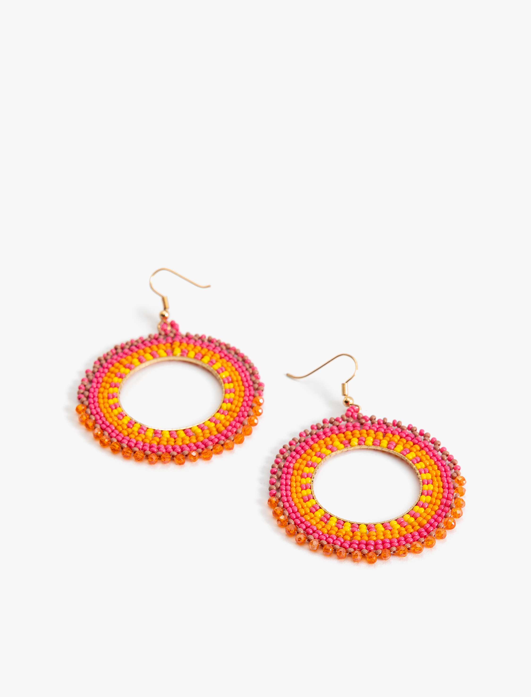  Kadın Etnik Küpe Sallantılı Boncuklu Çok Renkli