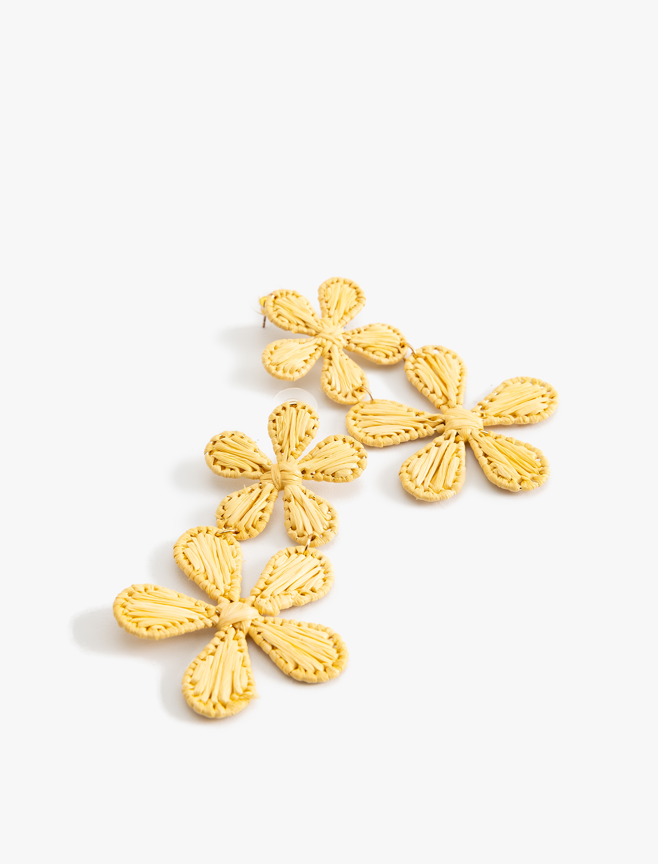  Kadın Çiçek Küpe Hasır Sallantılı