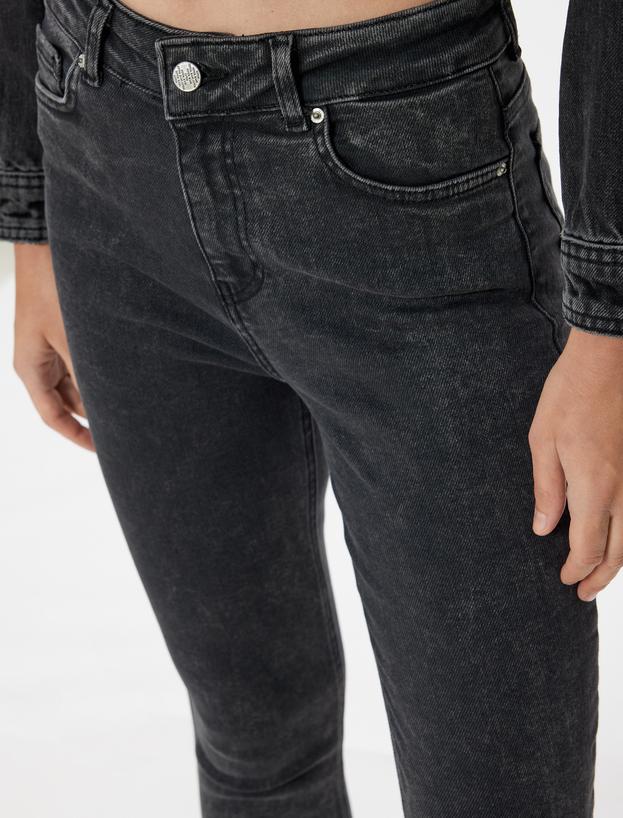 Yüksek Bel Kot Pantolon Skinny Fit Düğmeli - Carmen Jeans_4