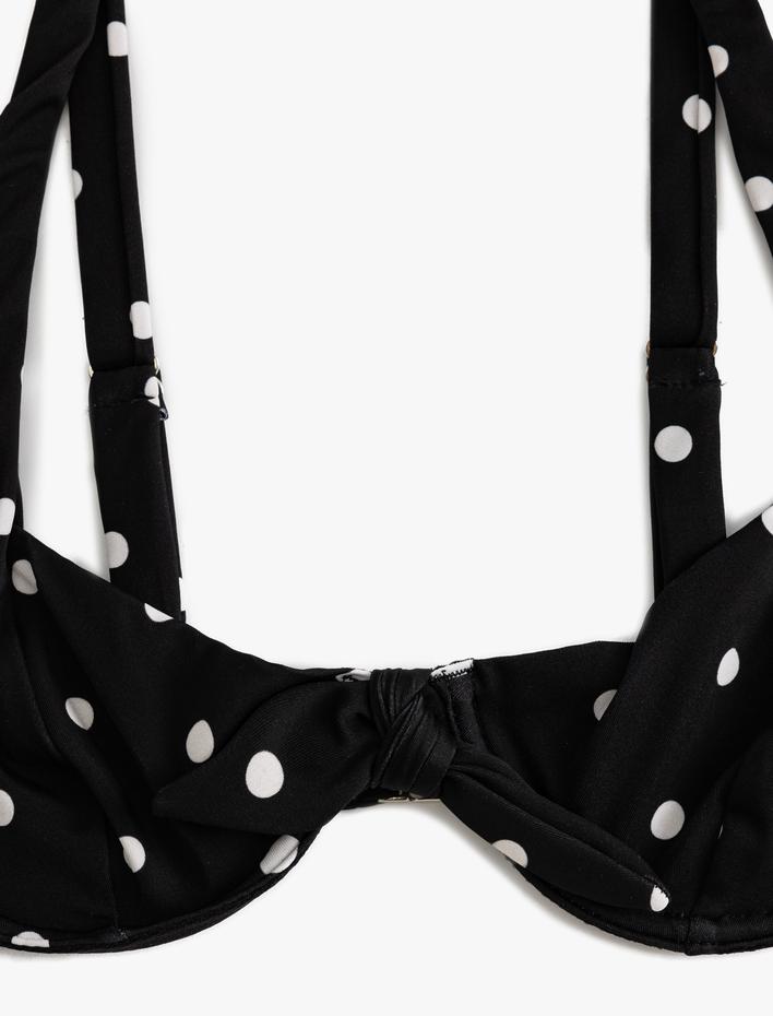  Puantiyeli Balenli Bikini Üstü Arkası Kopça Kapamalı