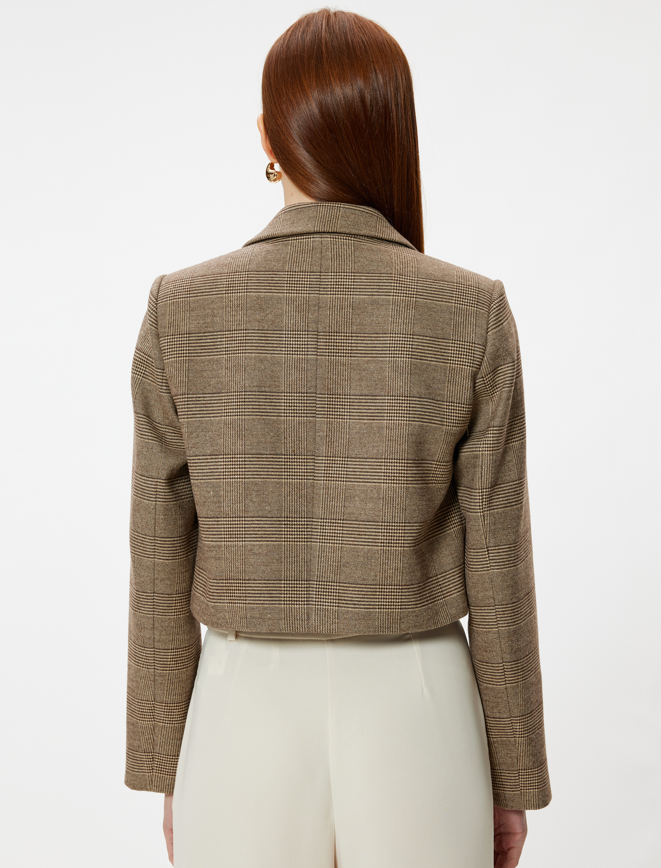   Crop Blazer Ceket Kruvaze Regular Fit