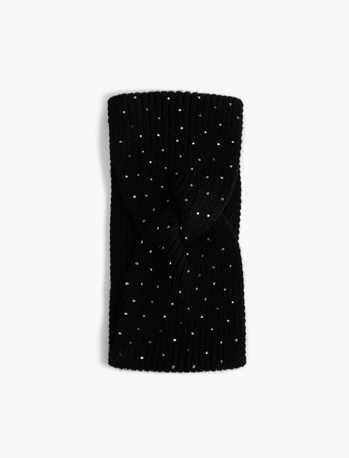 Kadın Saç Bandı Düğüm Detaylı Boncuklu