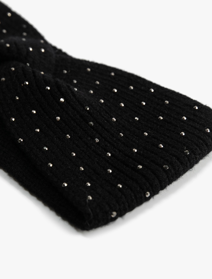 Kadın Saç Bandı Düğüm Detaylı Boncuklu