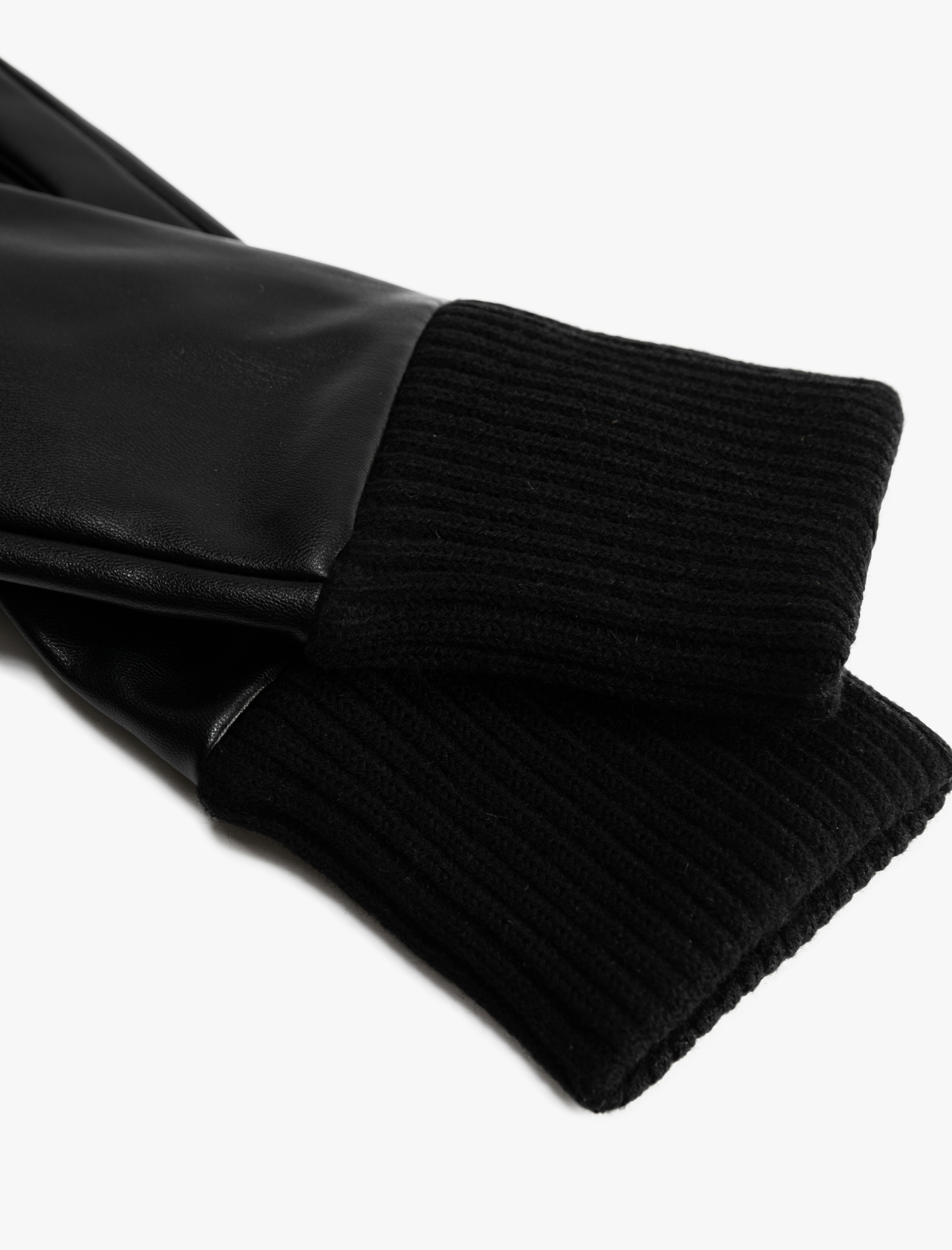  Kadın Eldiven Suni Deri Bilekleri Lastikli