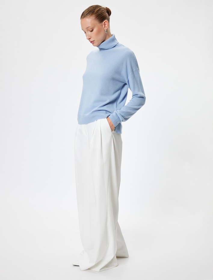  Basic Triko Boğazlı Kazak Uzun Kollu Yumuşak Dokulu