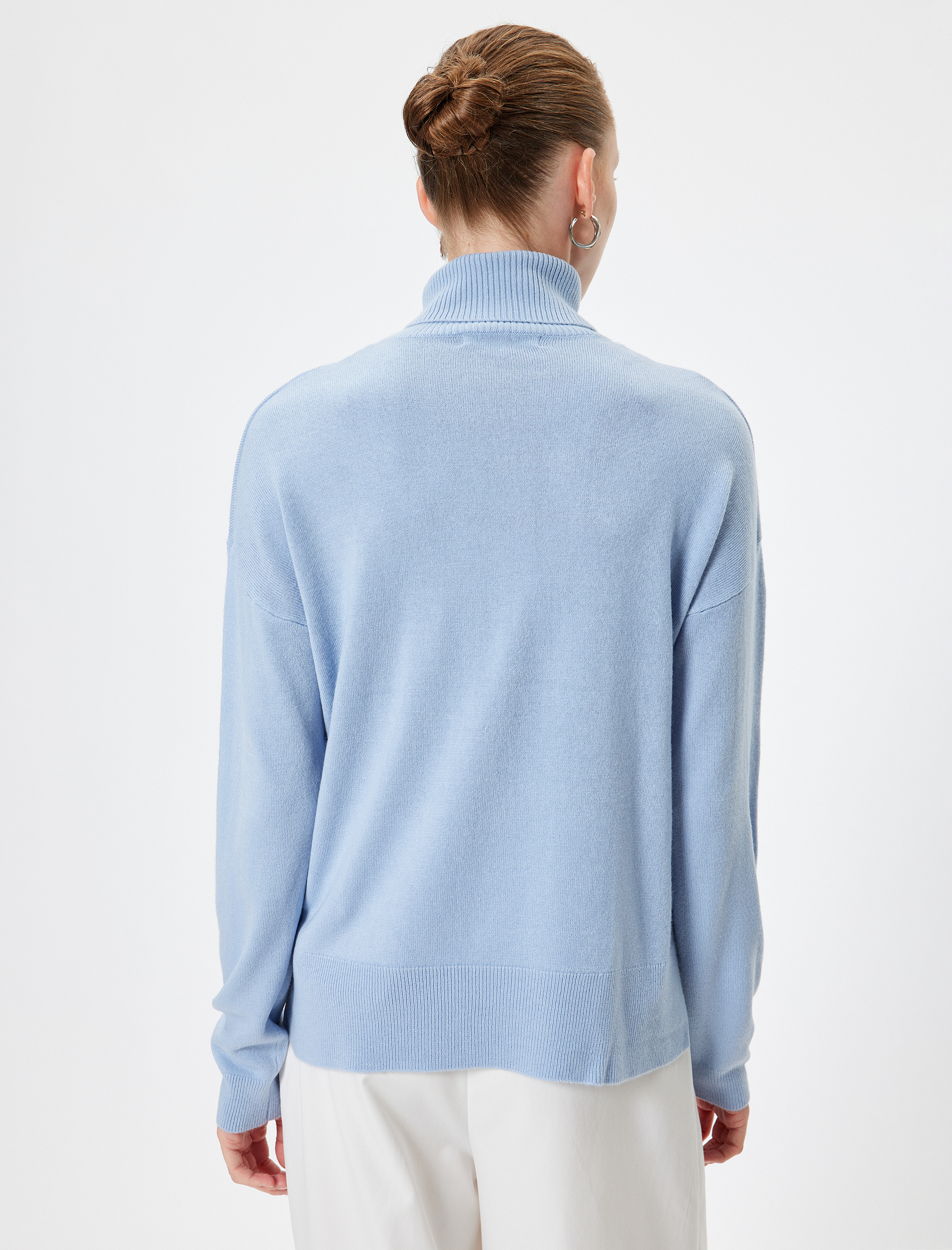 Basic Triko Boğazlı Kazak Uzun Kollu Yumuşak Dokulu