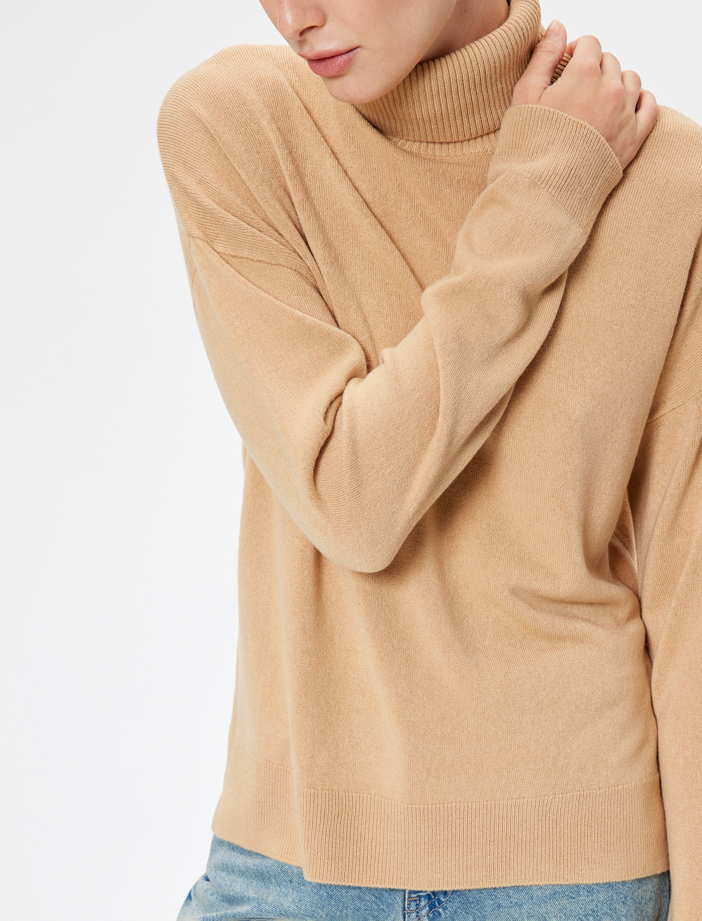 Basic Triko Boğazlı Kazak Uzun Kollu Yumuşak Dokulu