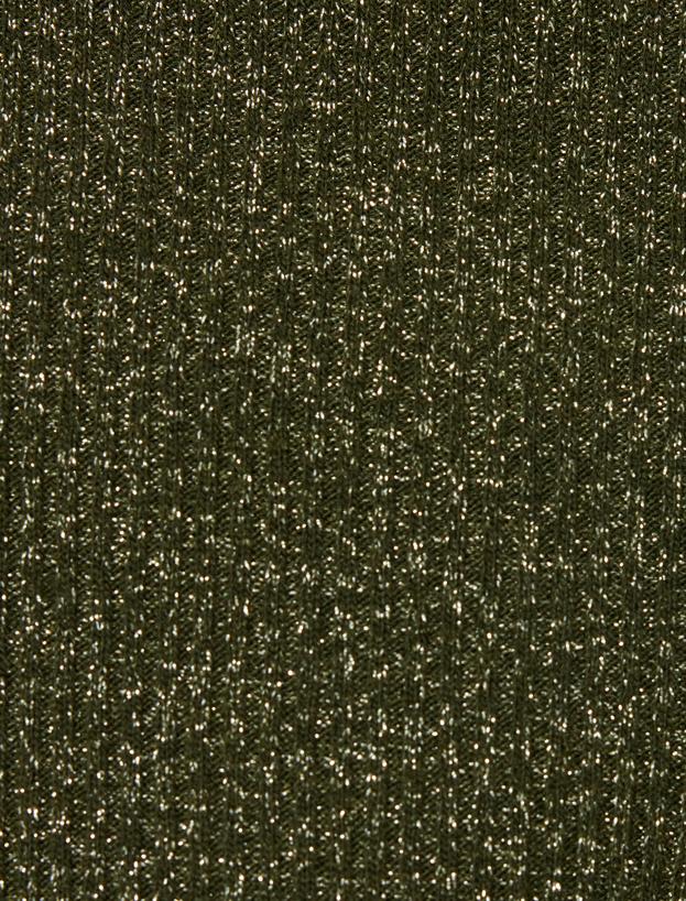 Apolet Detaylı Kısa Kollu Tişört Yuvarlak Yaka Slim Fit_5