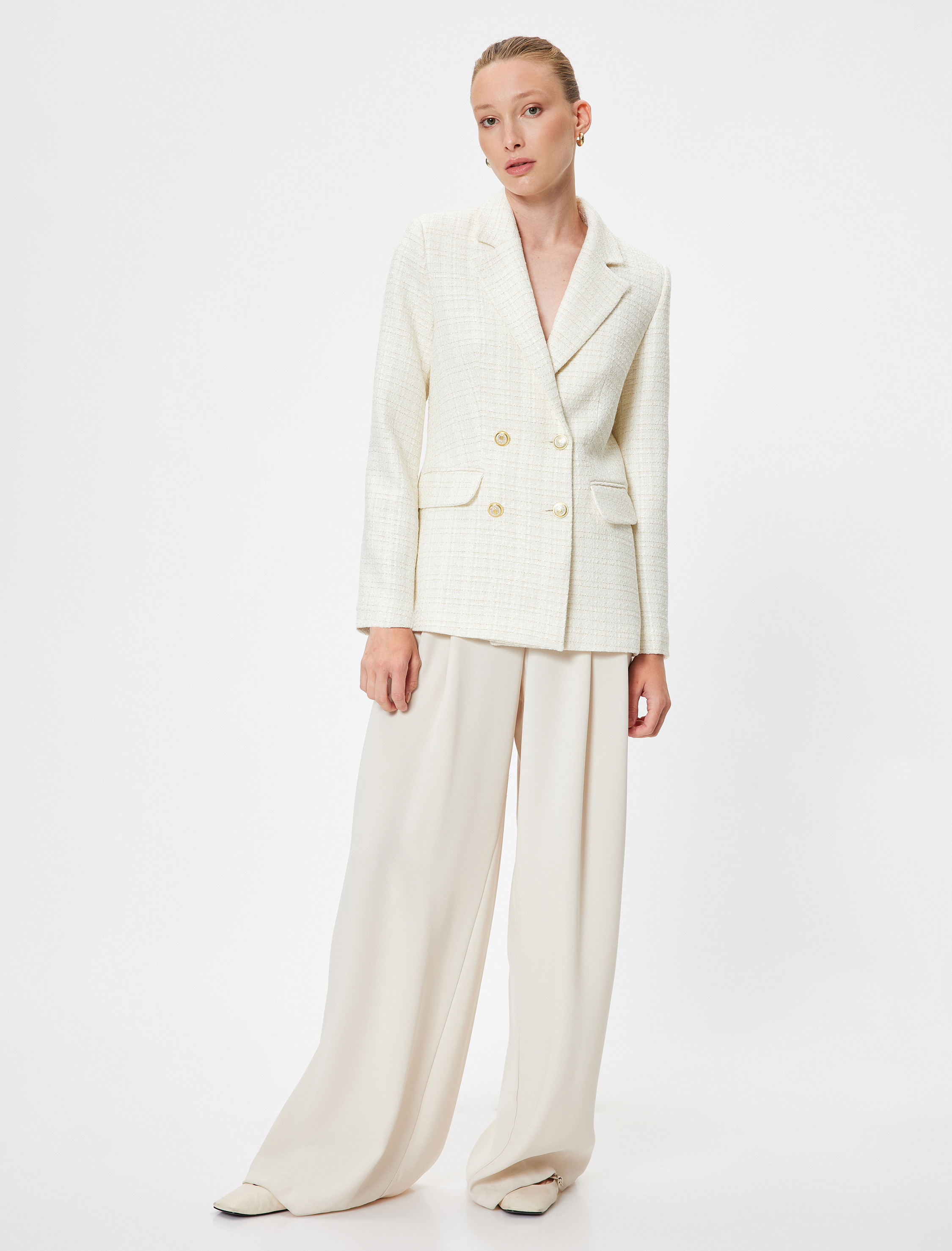   Tüvit Blazer Ceket Kruvaze Slim Fit