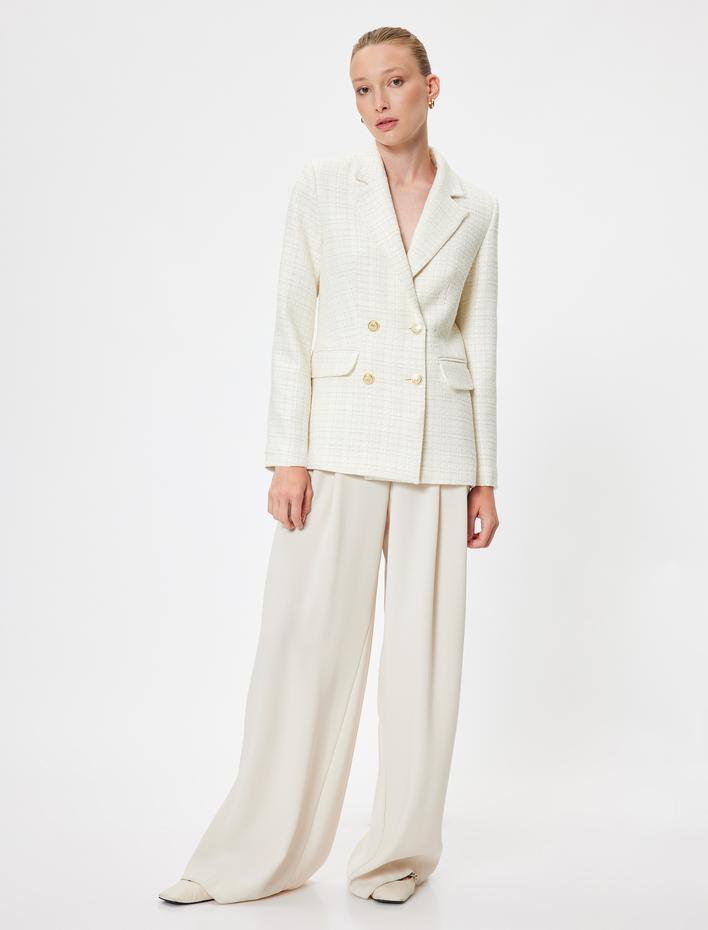  Tüvit Blazer Ceket Kruvaze Slim Fit