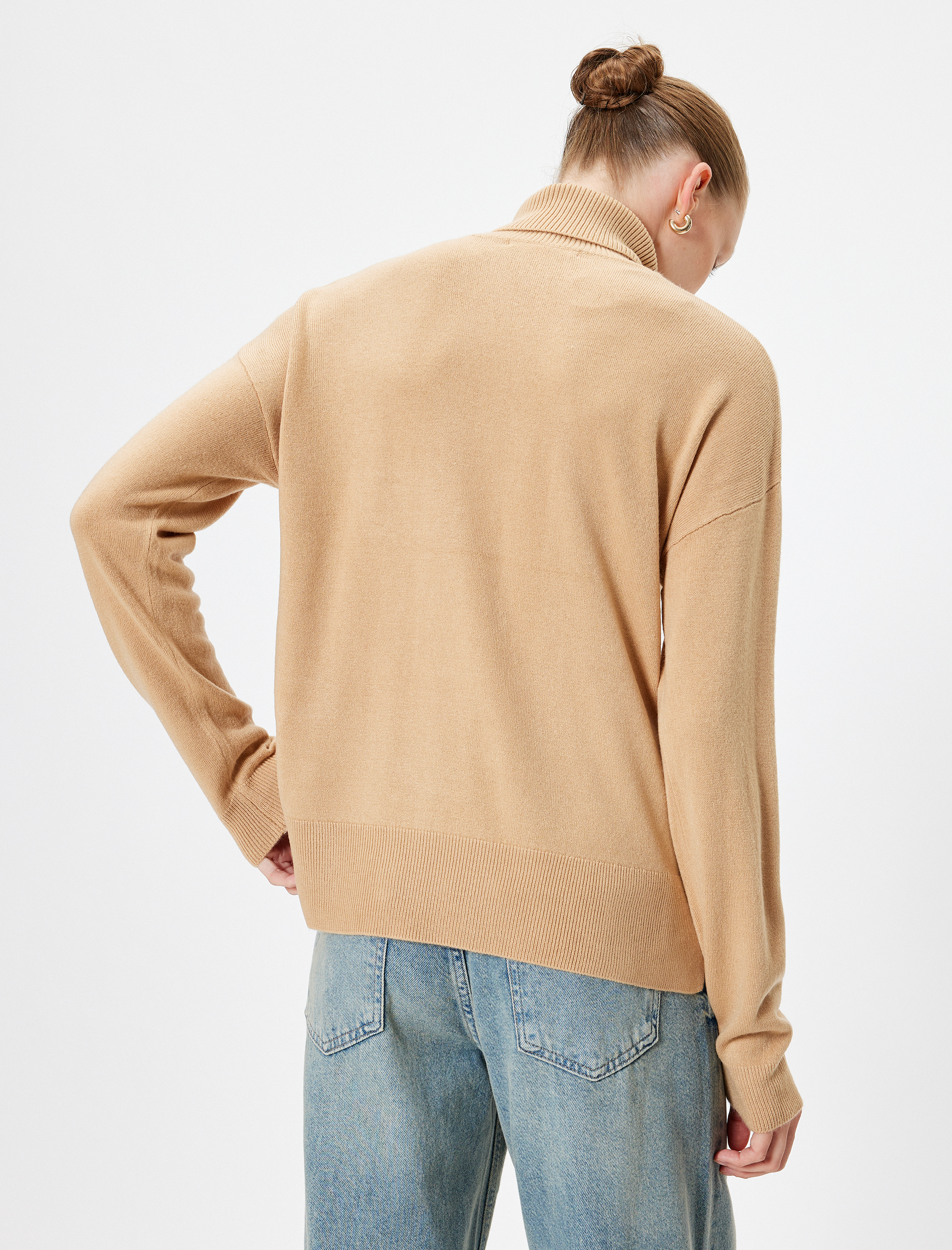 Basic Triko Boğazlı Kazak Uzun Kollu Yumuşak Dokulu