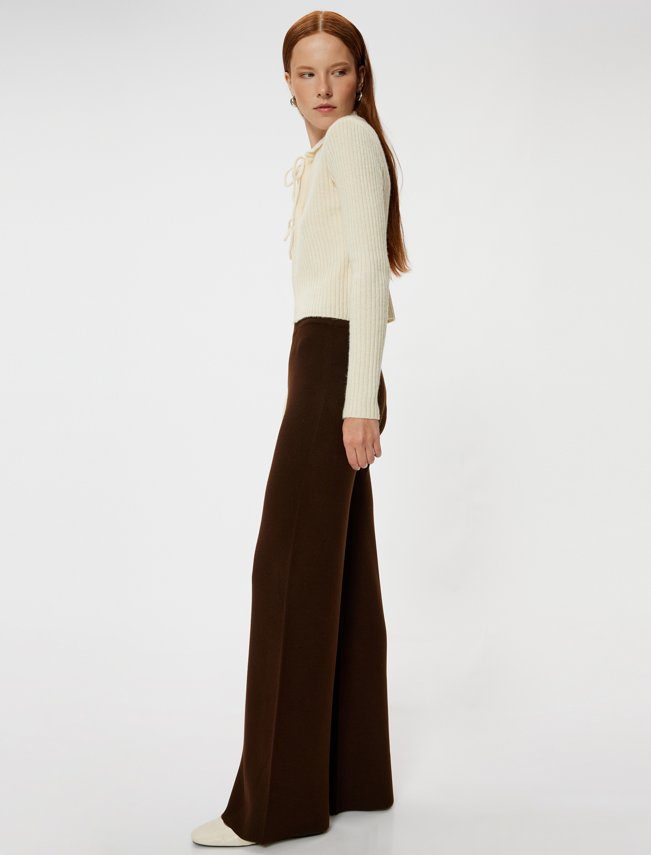   Standart Bel İspanyol Paça Triko Pantolon