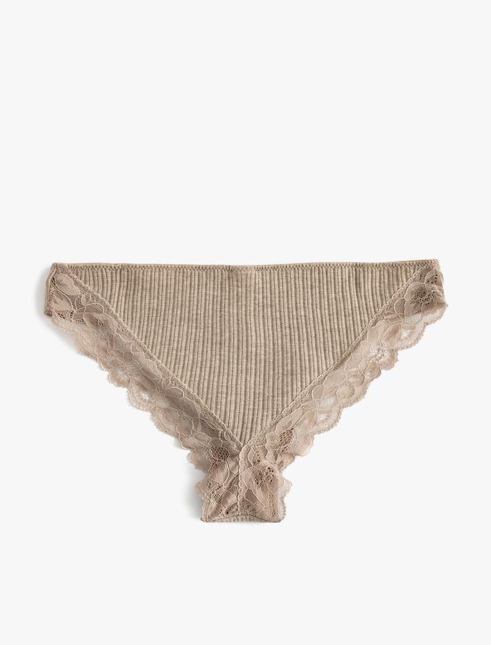  Brief Külot Dantel Detaylı Dokulu Rahat Kalıp
