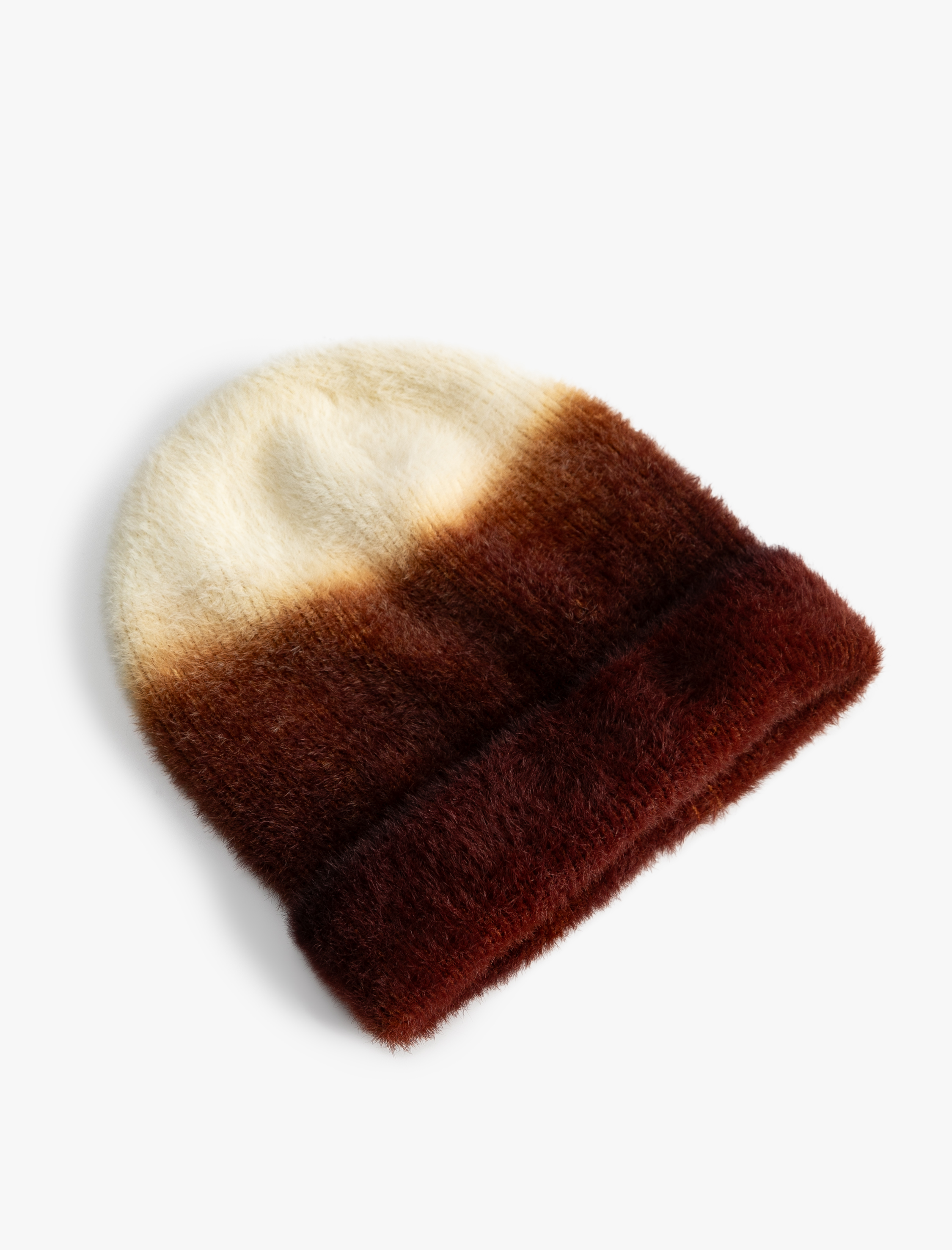  Kadın Örgü Bere Renk Bloklu Yumuşak Dokulu Katlama Detaylı