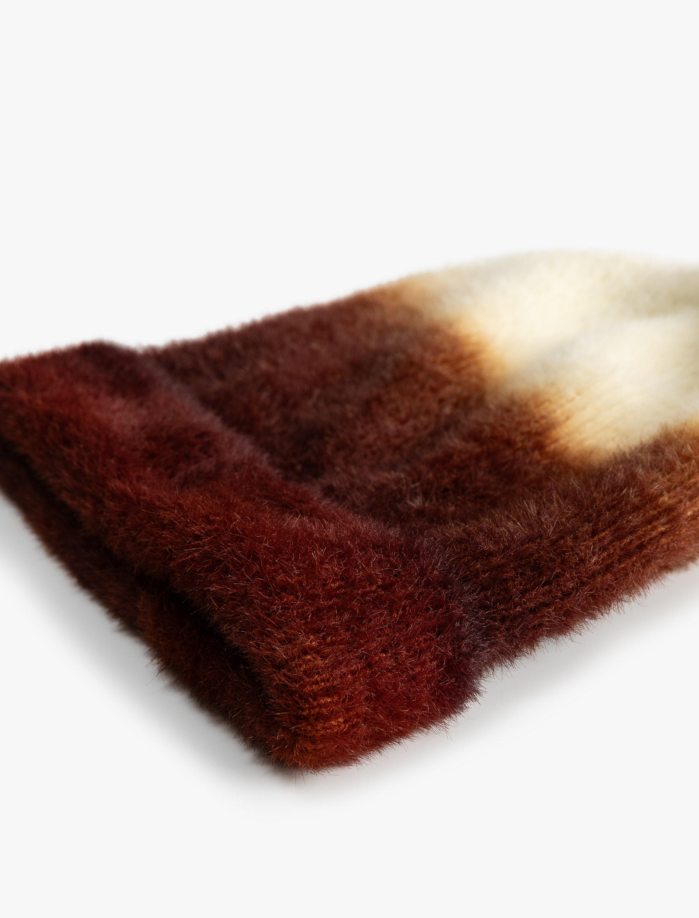  Kadın Örgü Bere Renk Bloklu Yumuşak Dokulu Katlama Detaylı