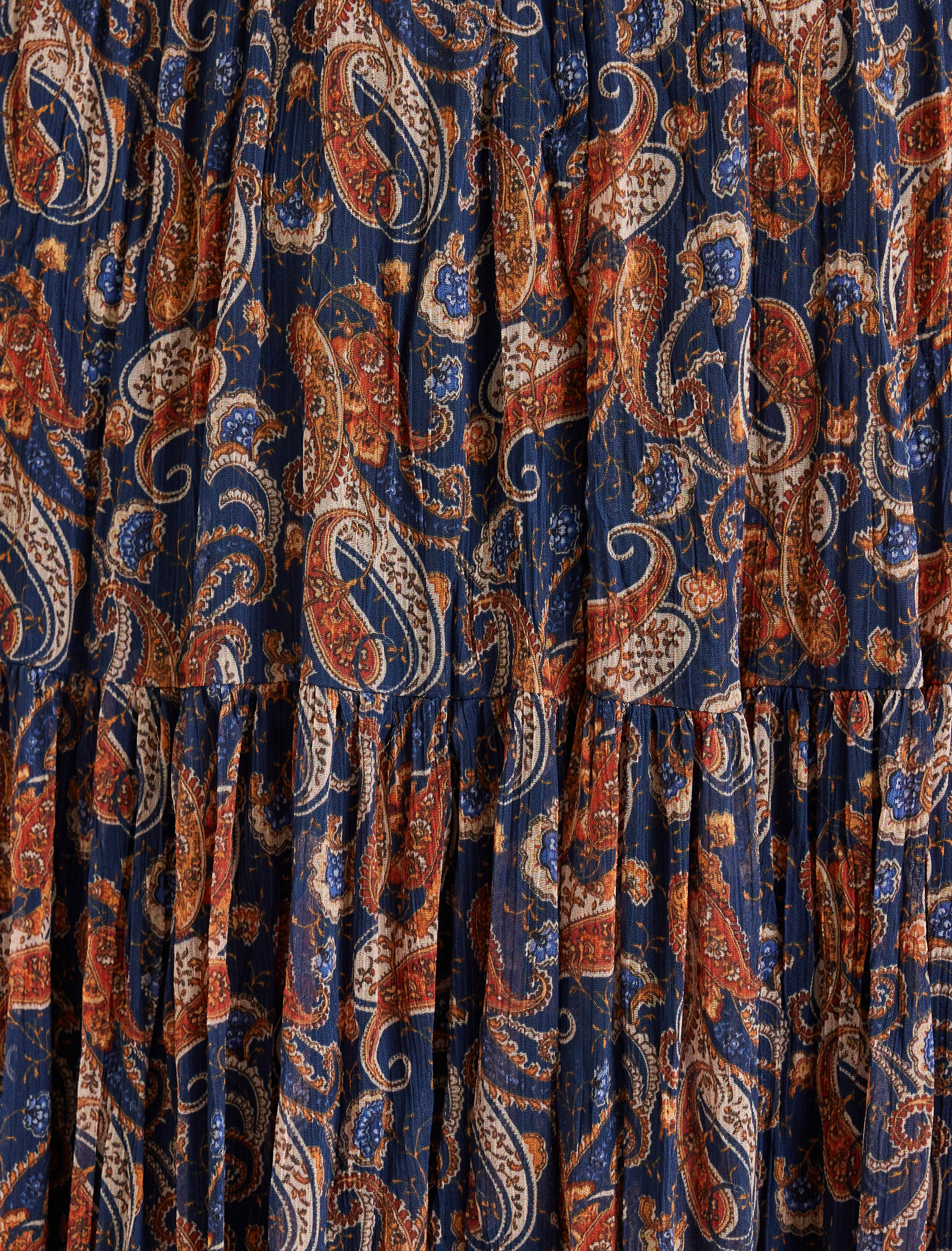   Rahat Kalıp Etnik Desenli Uzun Şifon Etek