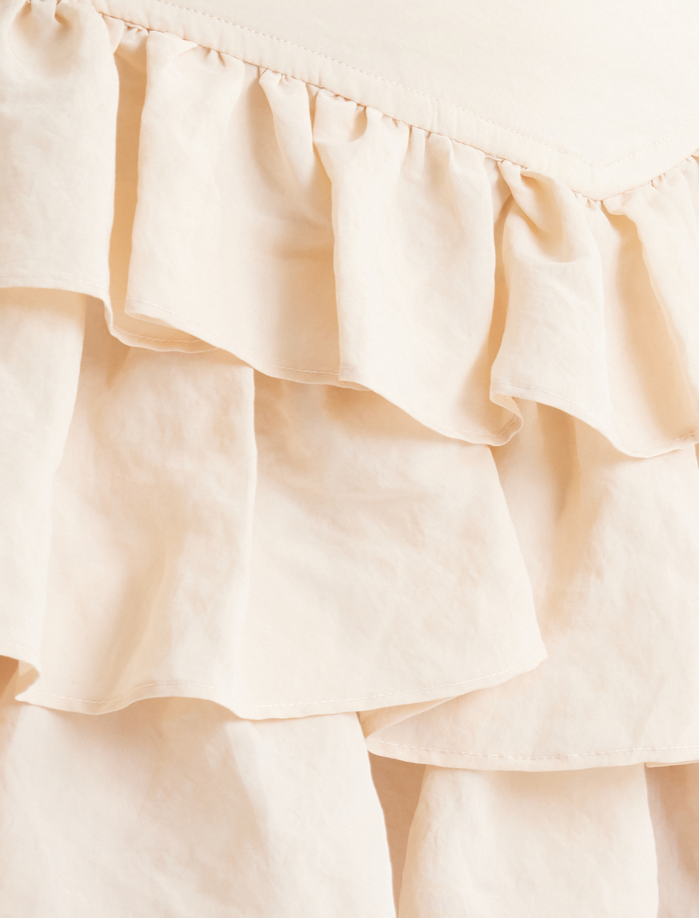   Katlı Volümlü Modal Kumaş Mini Fırfırlı Etek