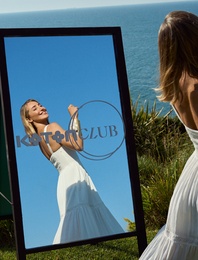 Koton X Şahika Ercümen - Midi Boy Elbise Fisto Detaylı Kalp Yaka Kalın Askılı Astarlı