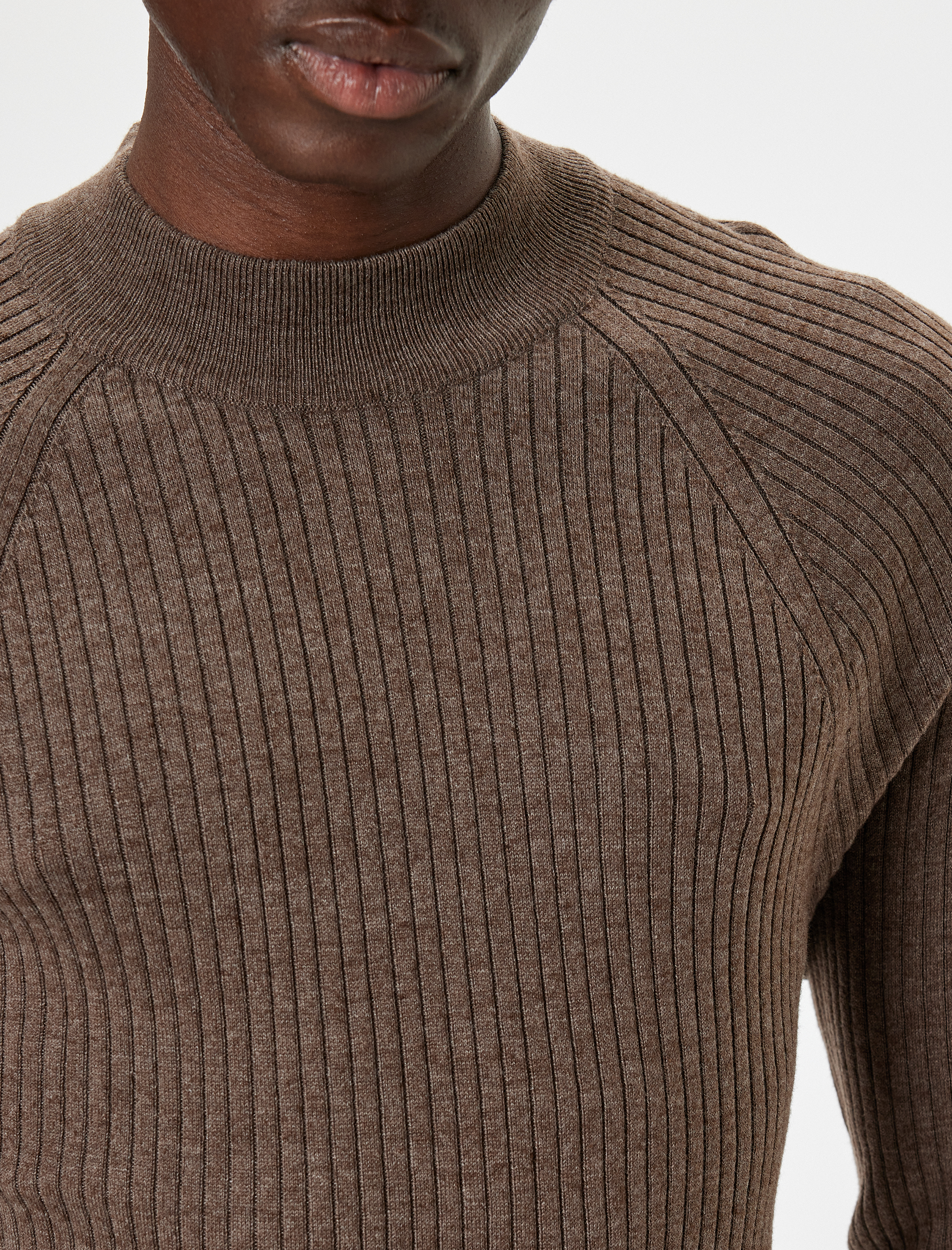   Triko Kazak Yarım Balıkçı Yaka Basic Dokulu Pamuk Karışımlı