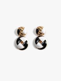 Geometrik Küpe Sallantılı Çok Renkli