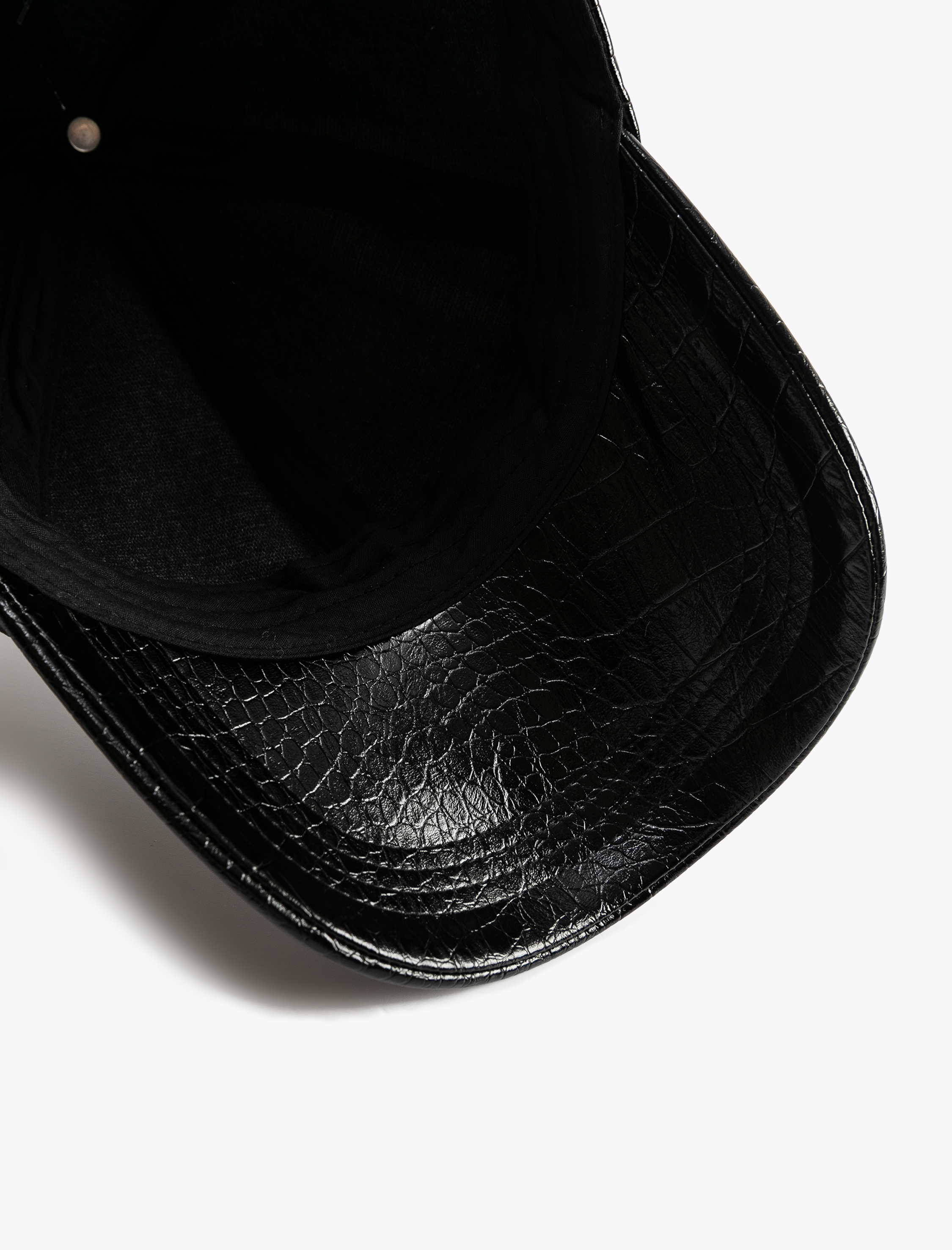  Kadın Kep Şapka Deri Görünümlü Dokulu