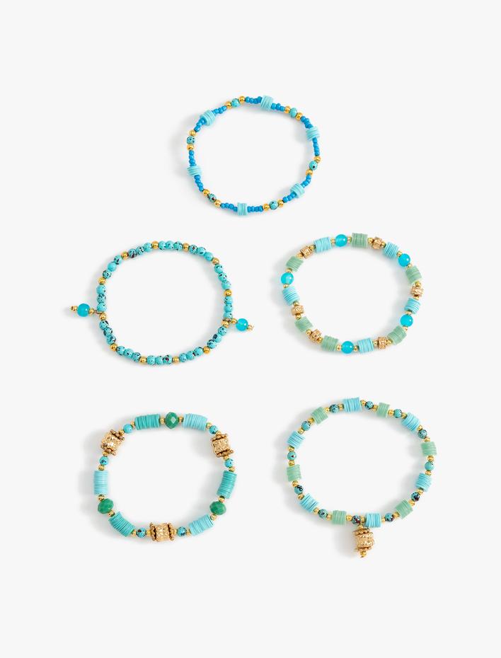 Kadın 5'li Bileklik Seti Boncuklu