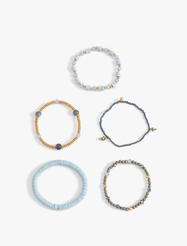 Kadın 5'li Bileklik Seti Boncuklu