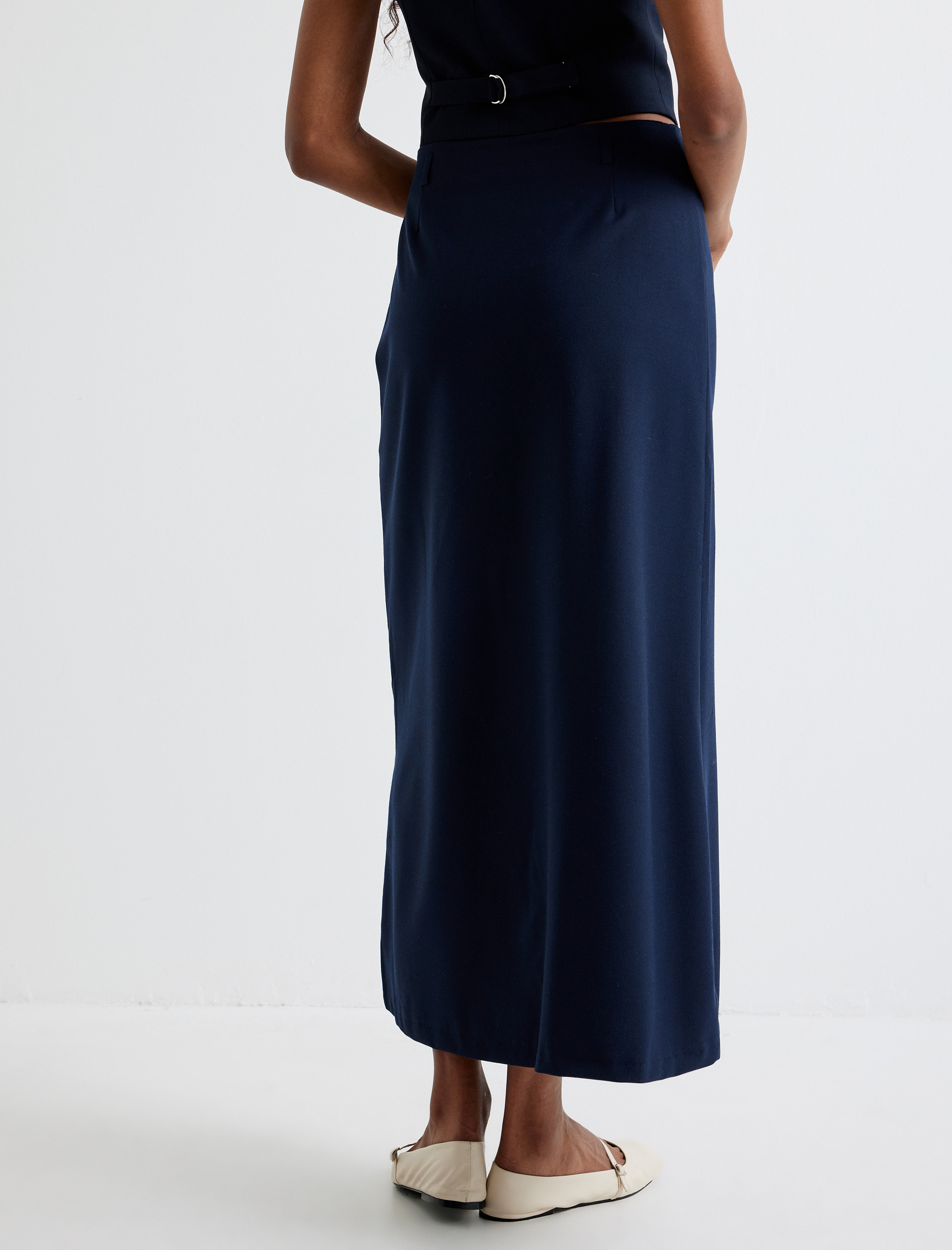   Uzun Kalem Etek Kemer Detaylı Rahat Kalıp Standart Bel