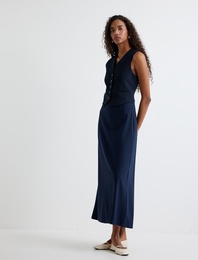 Uzun Kalem Etek Kemer Detaylı Rahat Kalıp Standart Bel