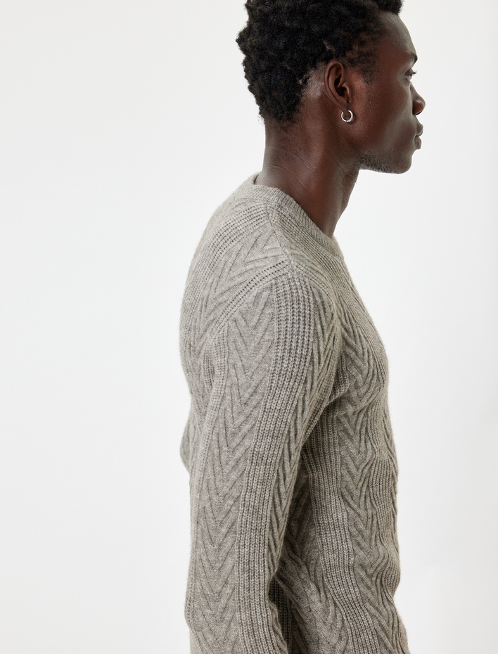  Triko Kazak Dokulu Basic Bisiklet Yaka Uzun Kollu