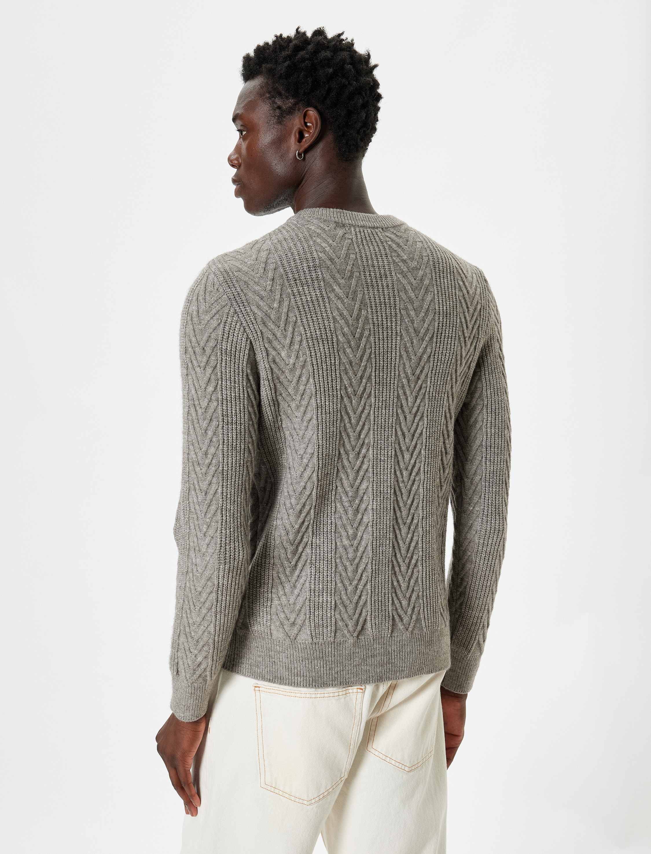   Kışlık Triko Kazak Dokulu Basic Bisiklet Yaka Uzun Kollu