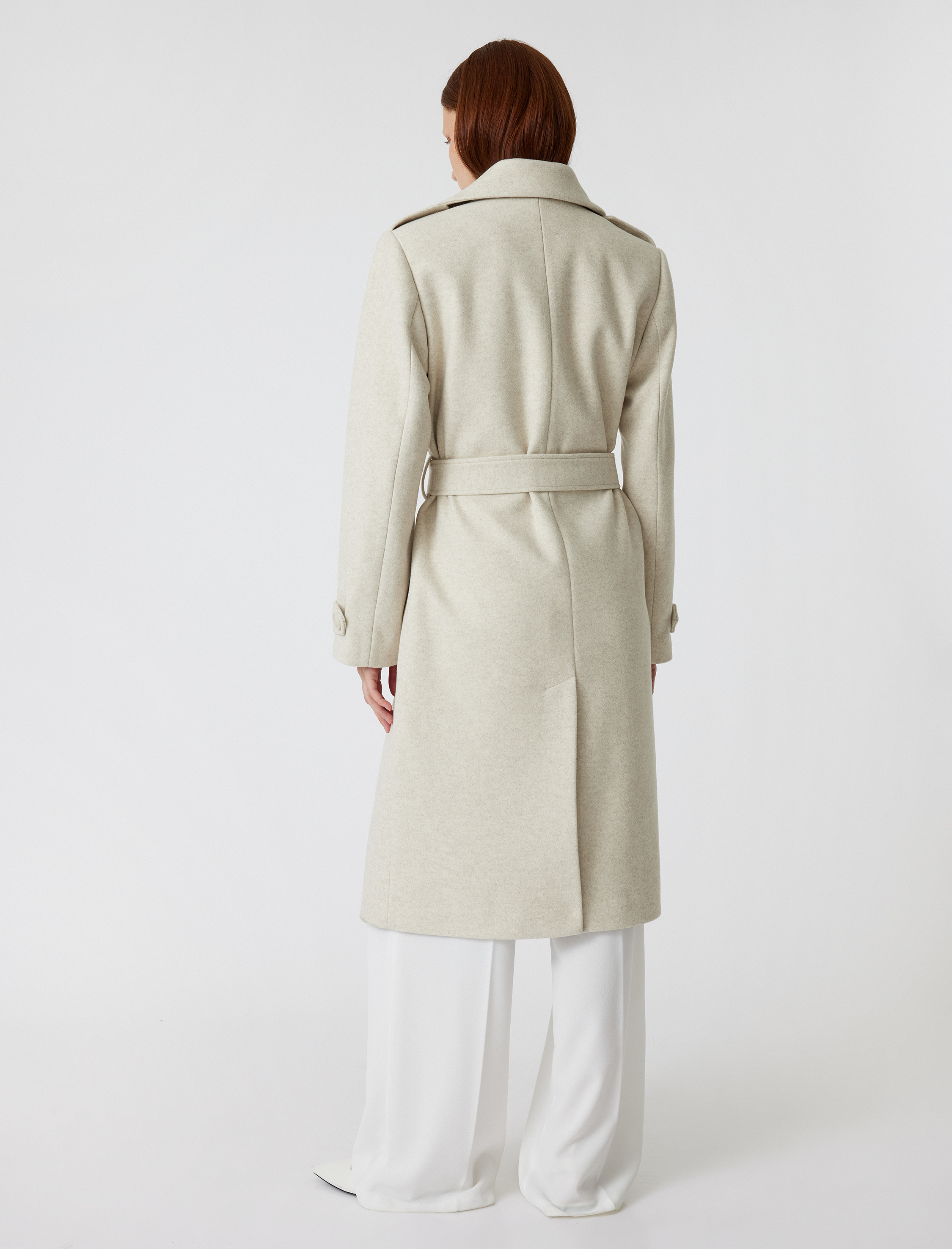   Uzun Trençkot Kaban Kruvaze Cepli Kemerli