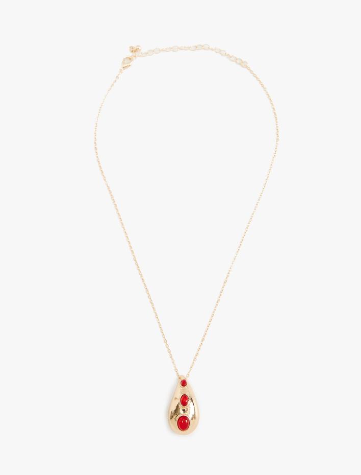 Kadın Damla Charm Detaylı Kolye