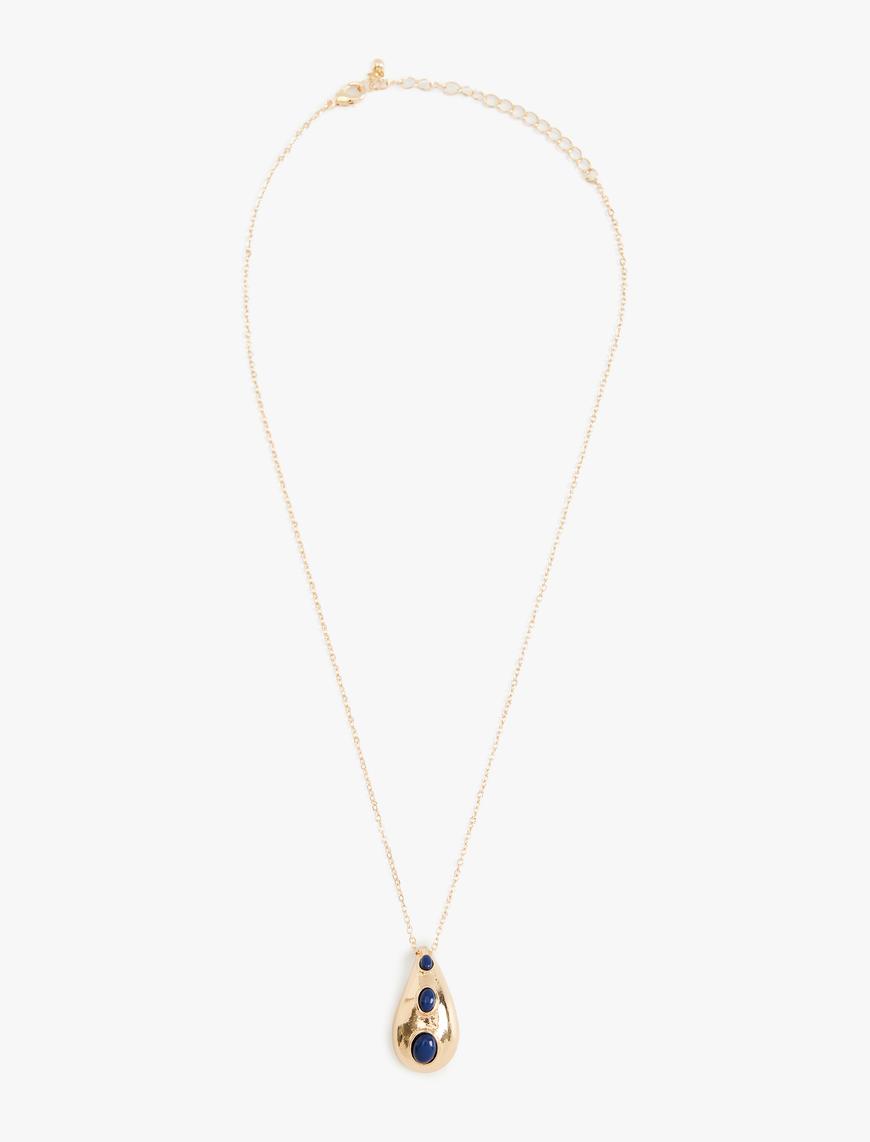  Kadın Damla Charm Detaylı Kolye