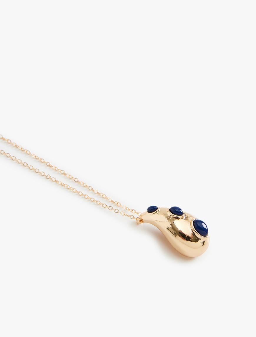  Kadın Damla Charm Detaylı Kolye