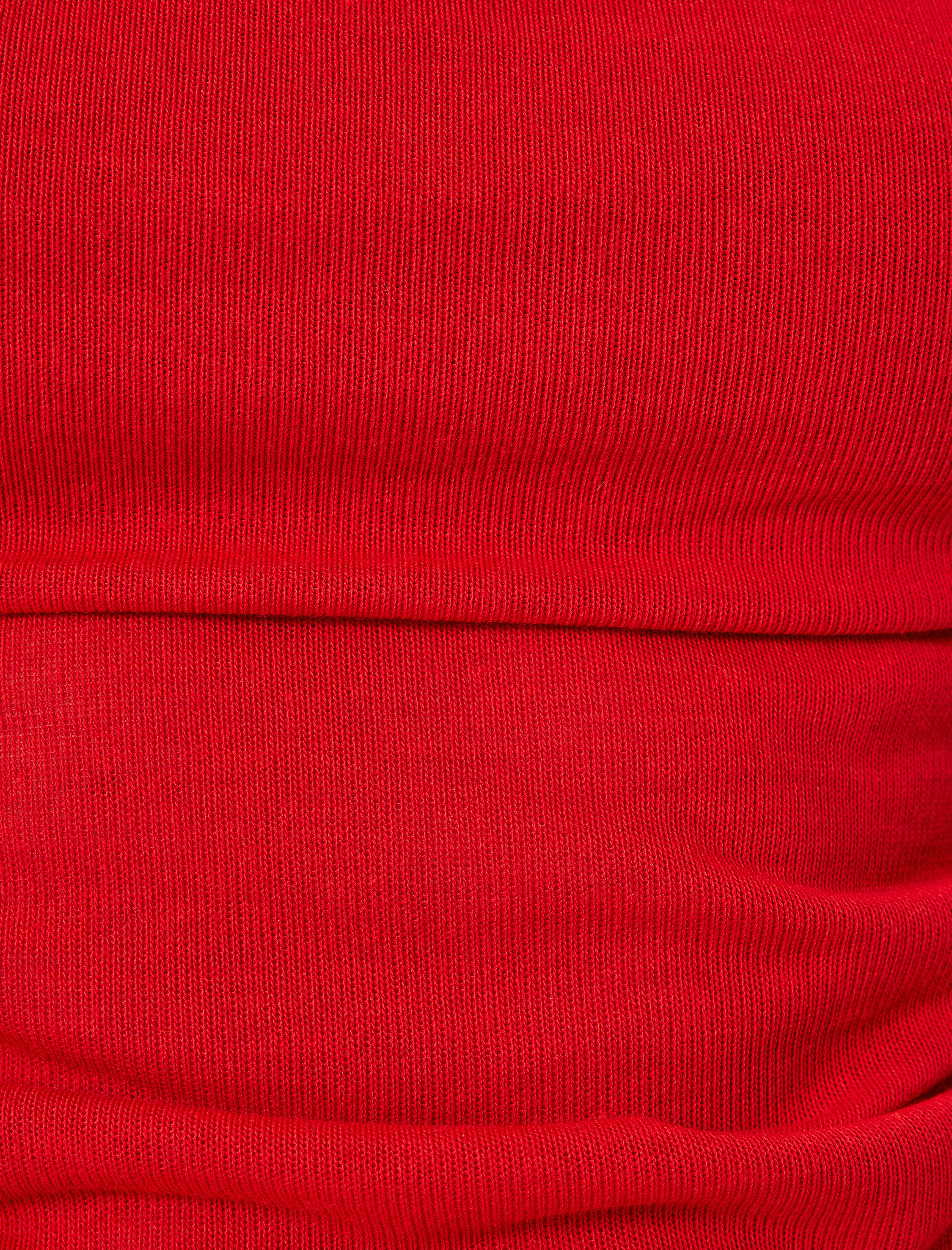   Madonna Yaka Omzu Açık Tişört Uzun Kollu Drapeli Slim Fit Viskon Karışımlı