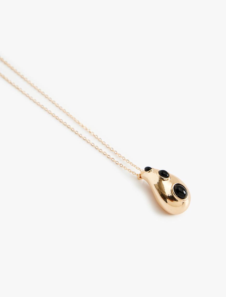 Kadın Damla Charm Detaylı Kolye